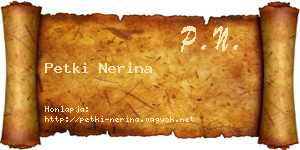 Petki Nerina névjegykártya